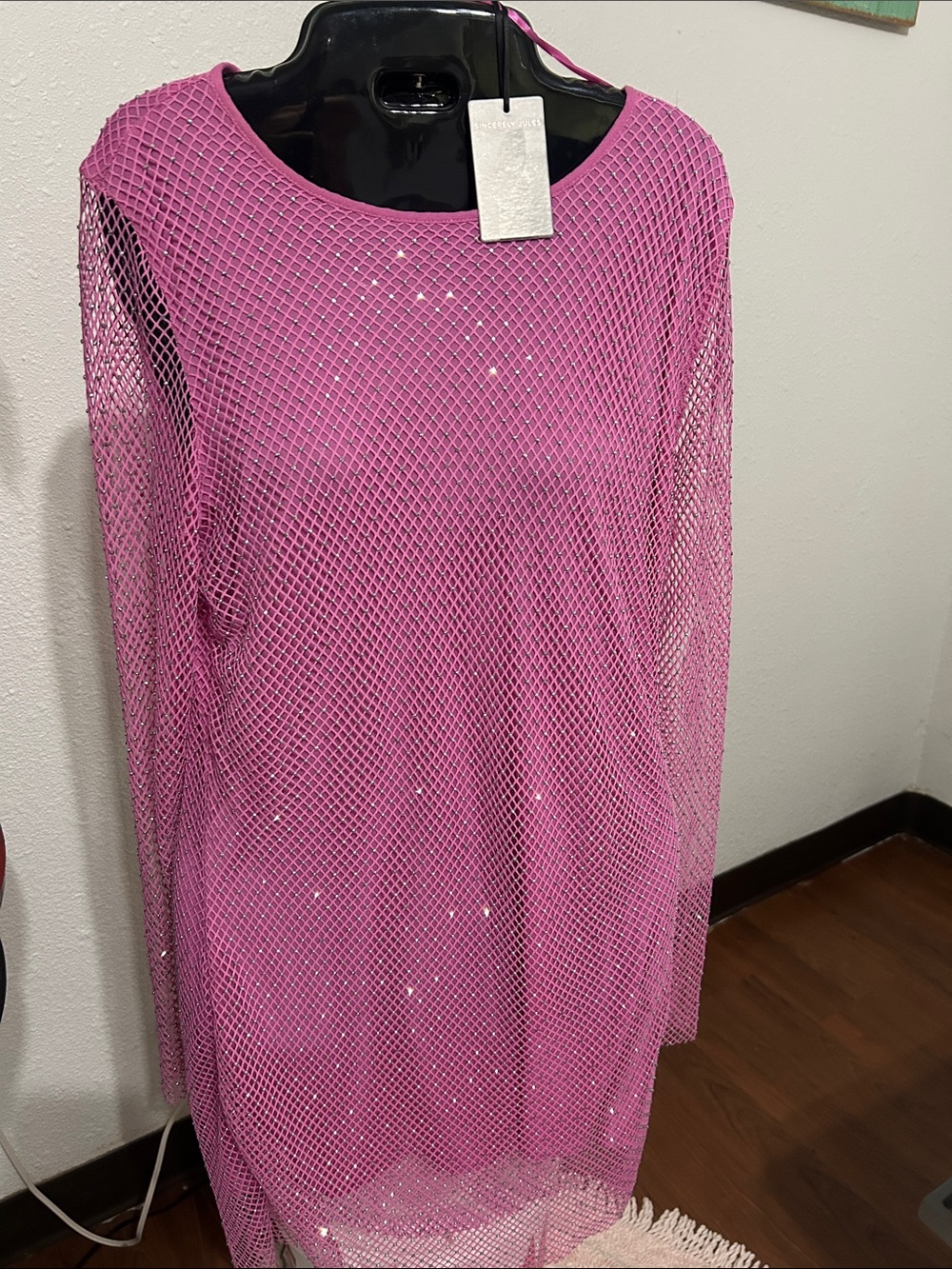 Sincerely Jules Pink Mesh Long Sleeve  dress